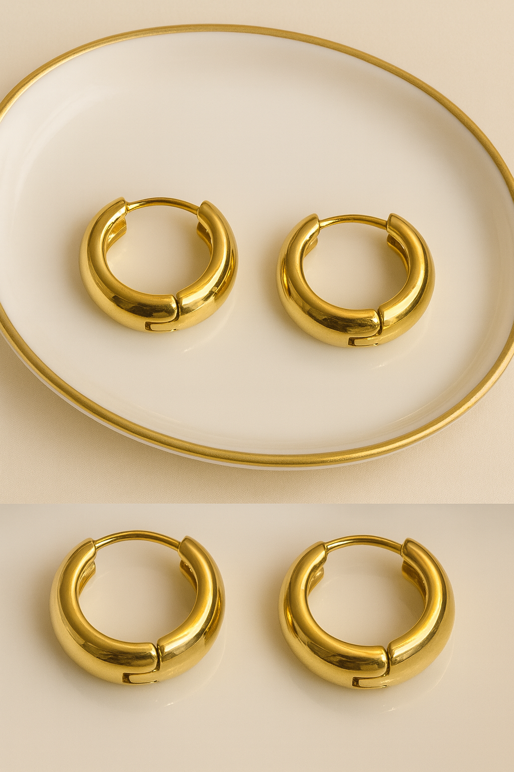 Classic Chunky Gold Hoop Earrings