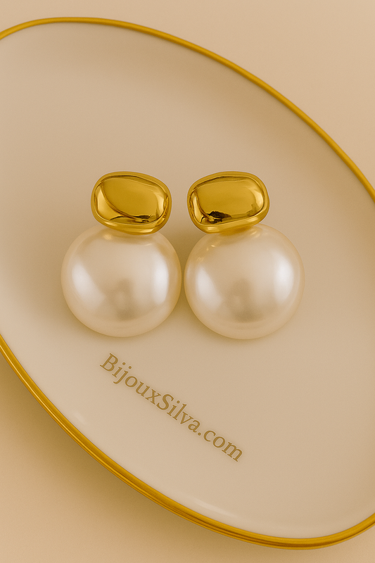 Gold & Pearl Drop Earrings