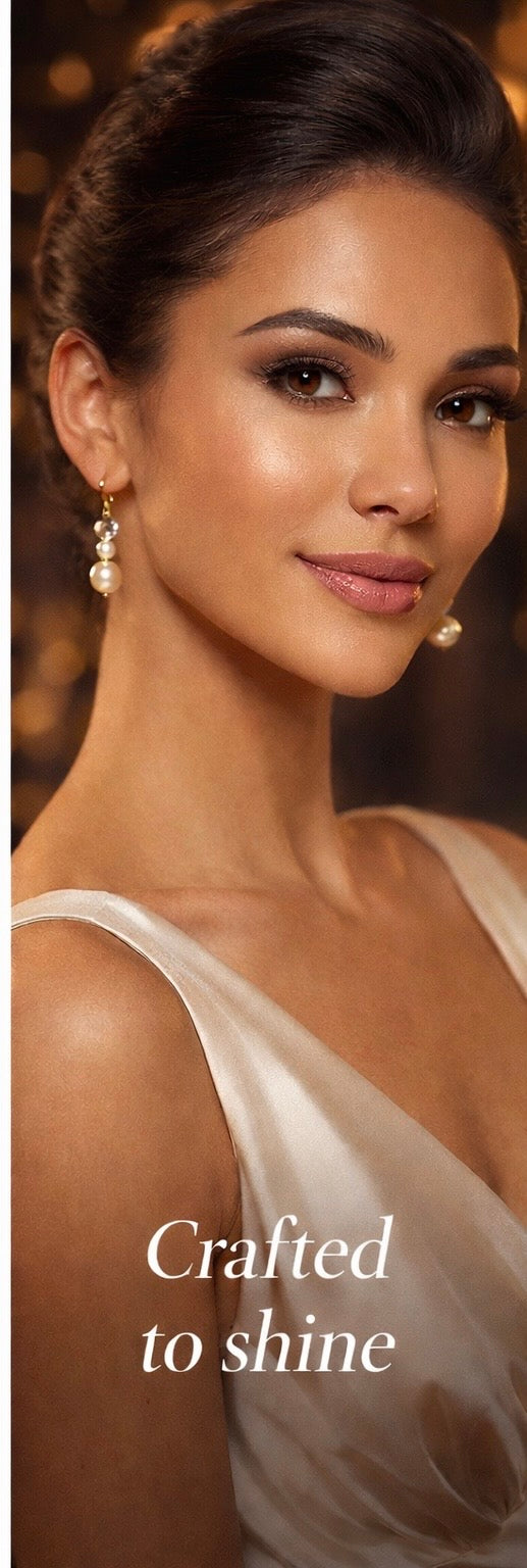 Elegant Pearl & Crystal Drop Earrings