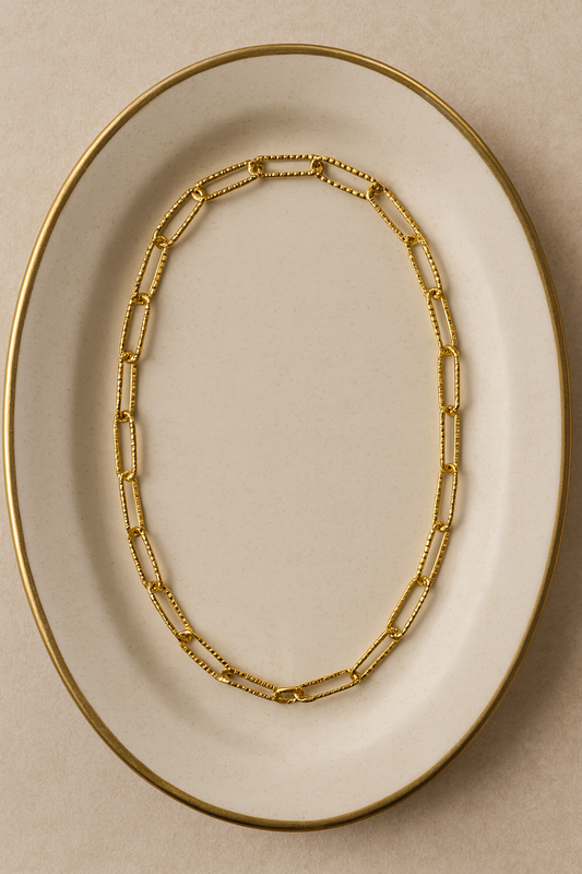 Textured Gold Link Chain Necklace