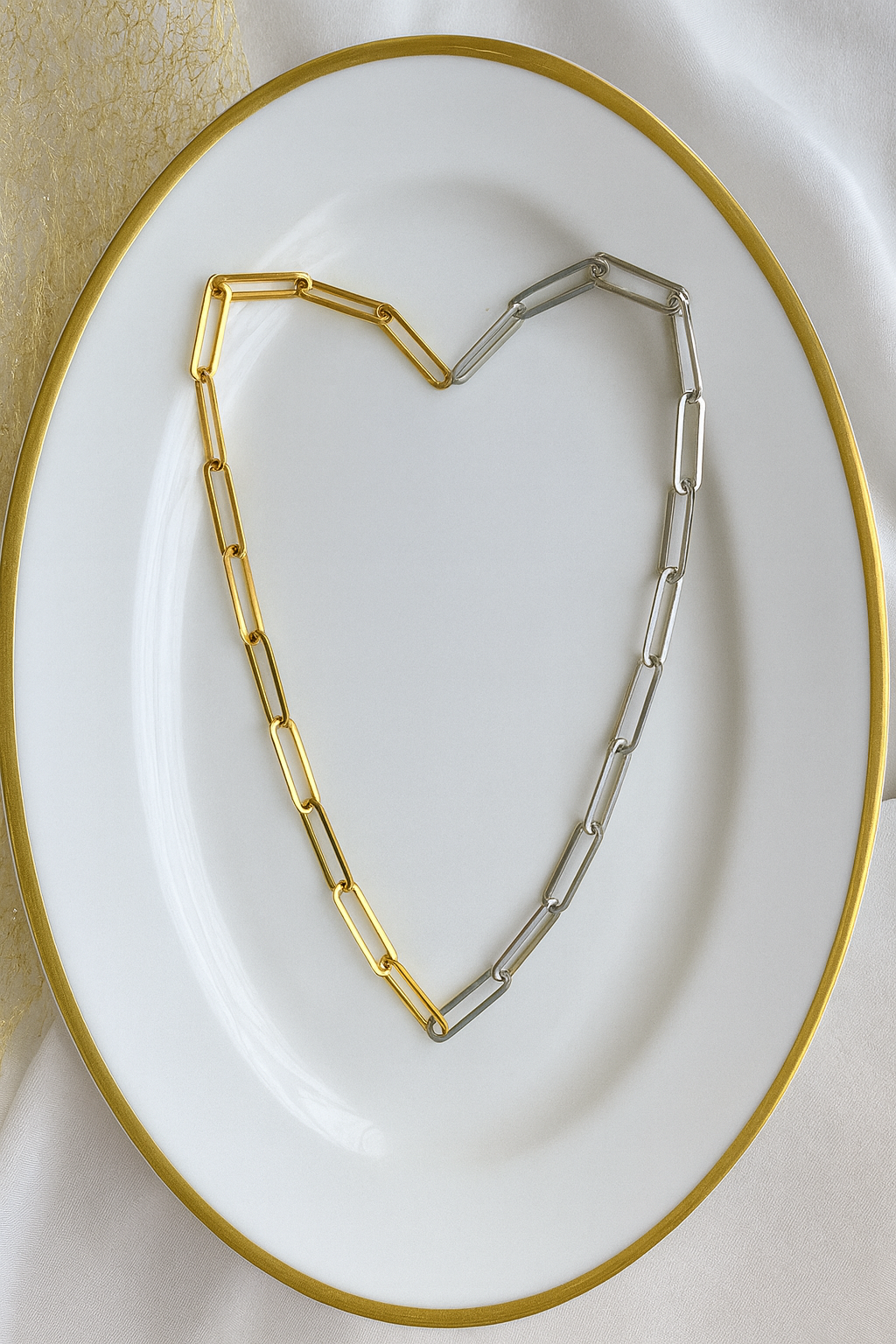 Two-Tone Link Chain Necklace