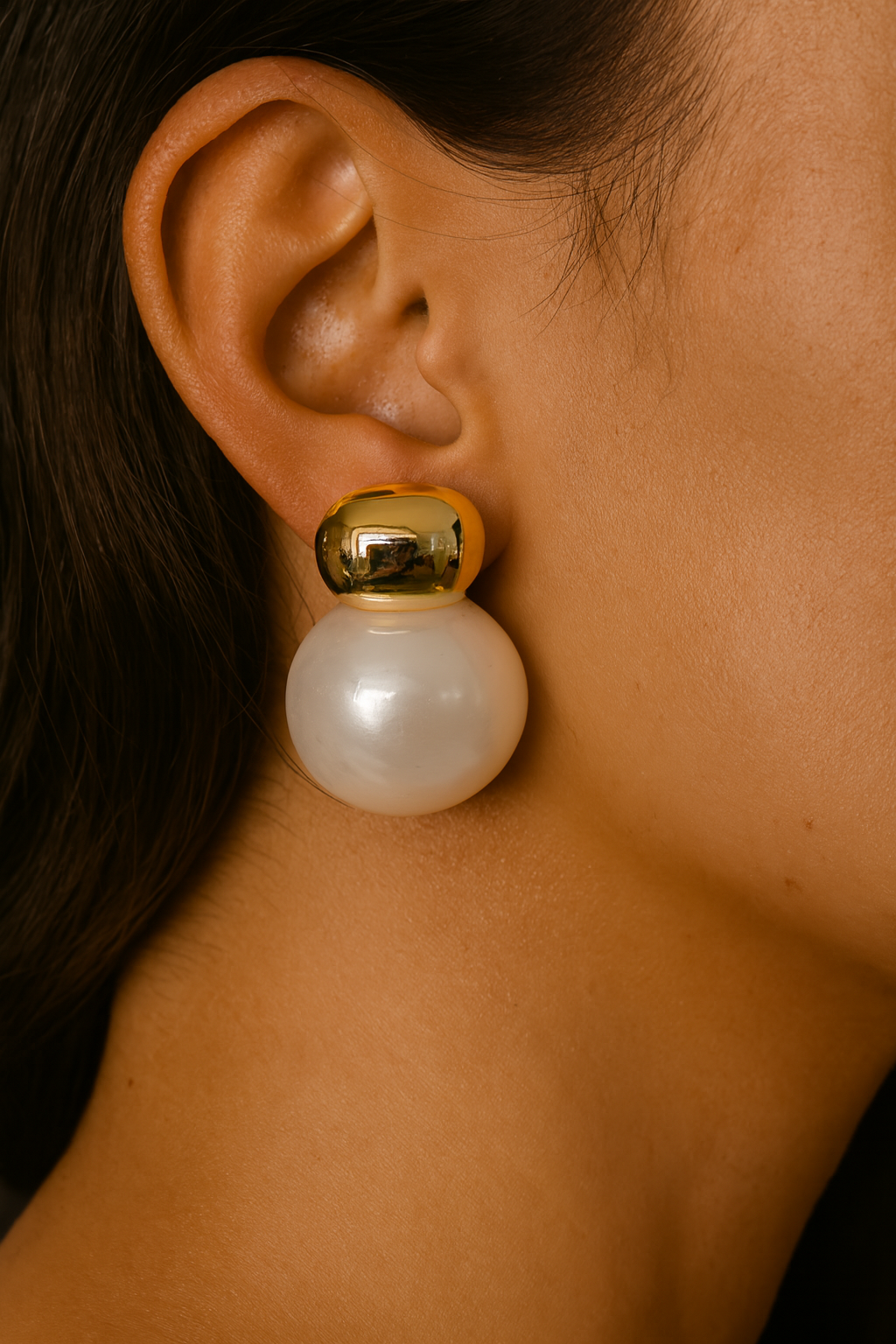 Gold & Pearl Drop Earrings