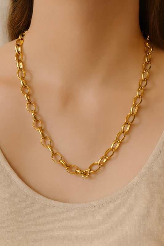 Bold Gold Link Chain Necklace