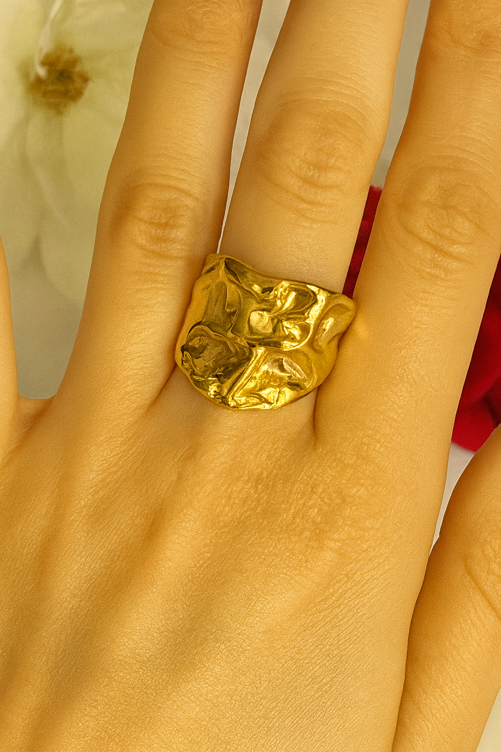 Textured Gold Stainless Steel Ring