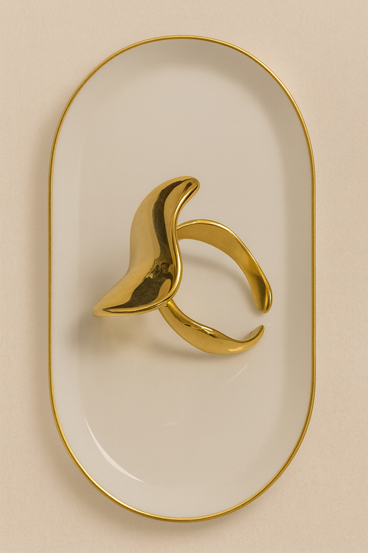 Modern Wave Gold Ring