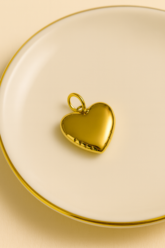 Golden Heart Locket-Style Stainless Steel Pendant
