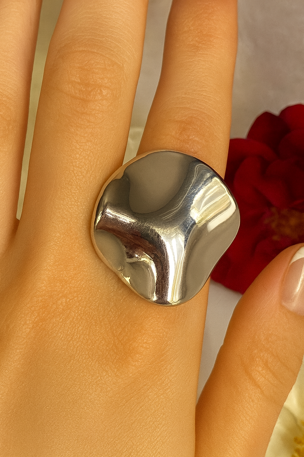 Modern Silver Stainless Steel Ring