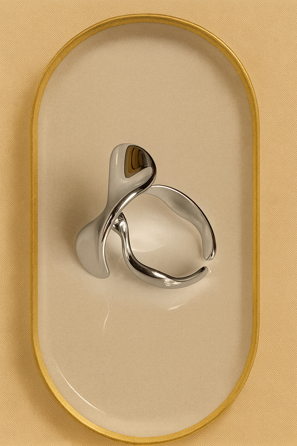 Modern Silver Stainless Steel Ring