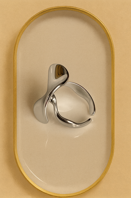 Modern Silver Stainless Steel Ring