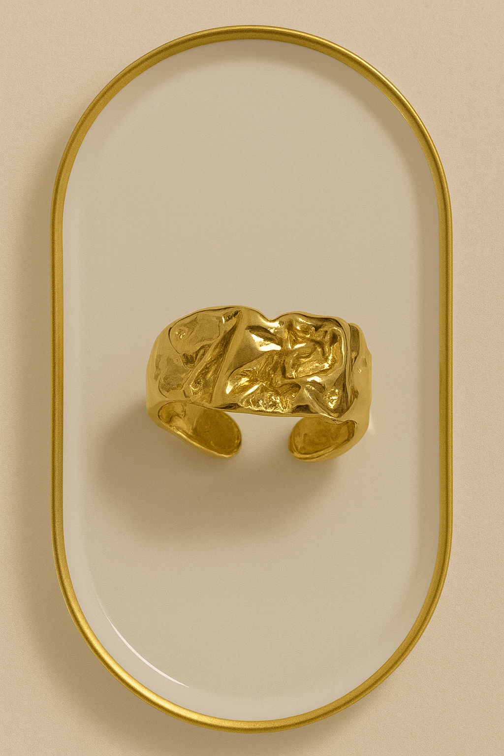 Textured Gold Stainless Steel Ring