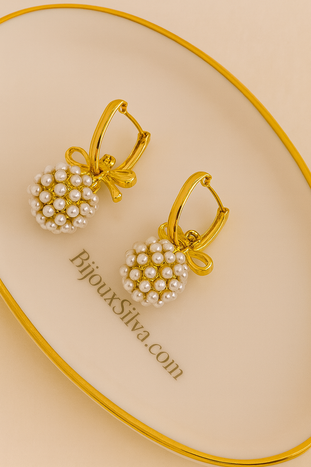 Cluster Pearl Charm Earrings