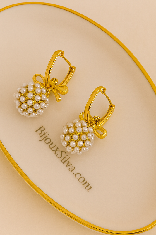 Cluster Pearl Charm Earrings