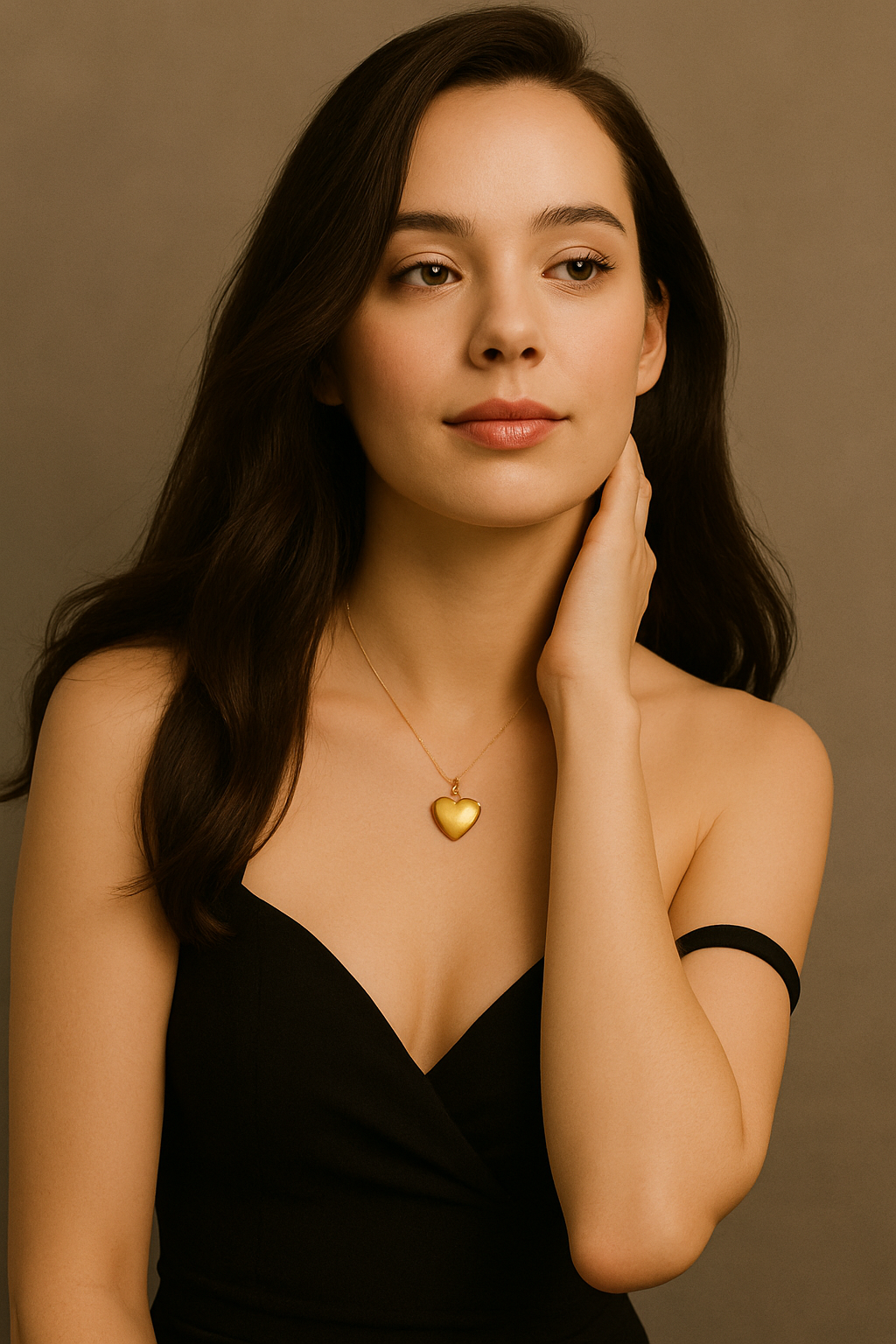 Classic Gold Stainless Steel Heart Necklace