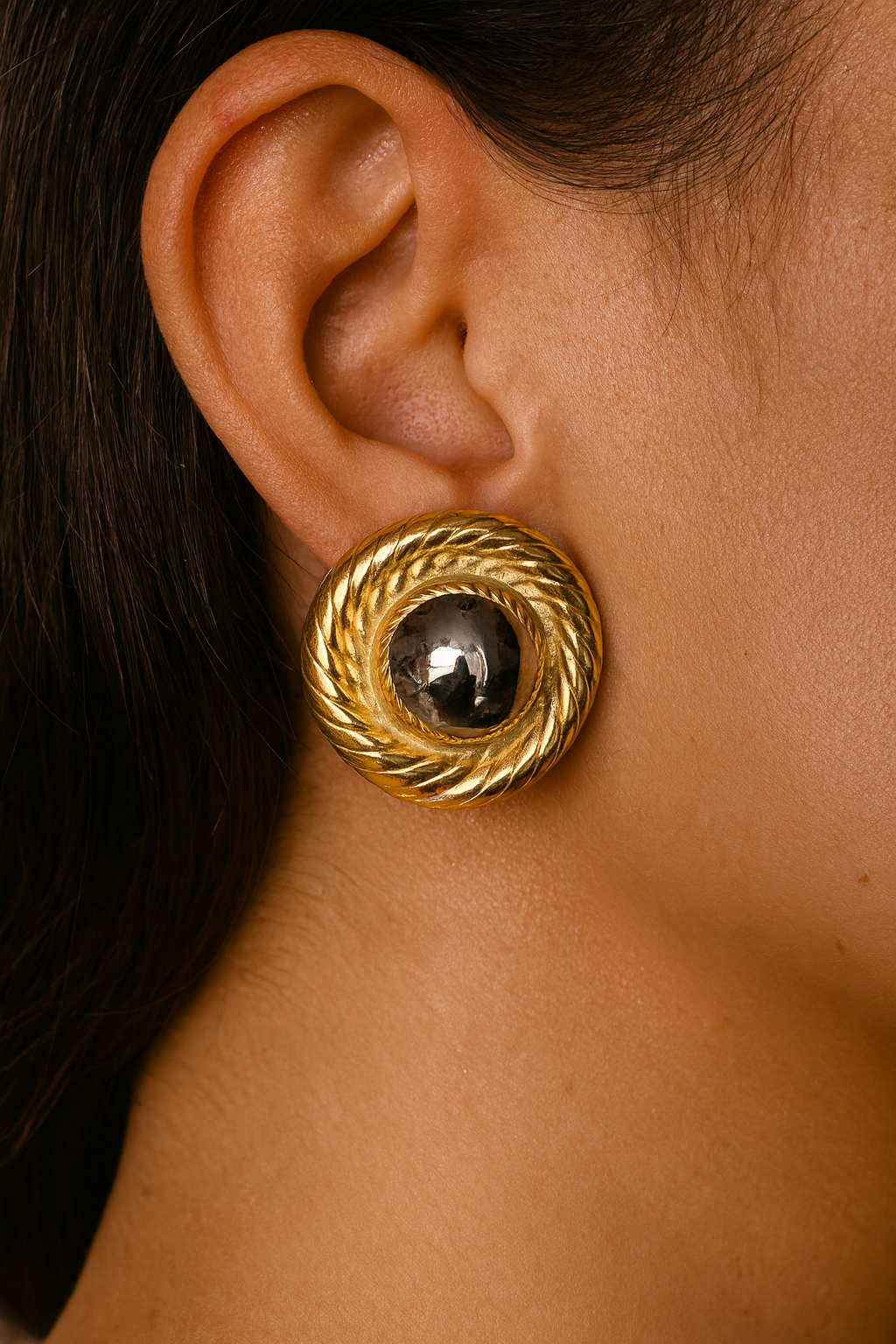 Gold and silver Rope earrings