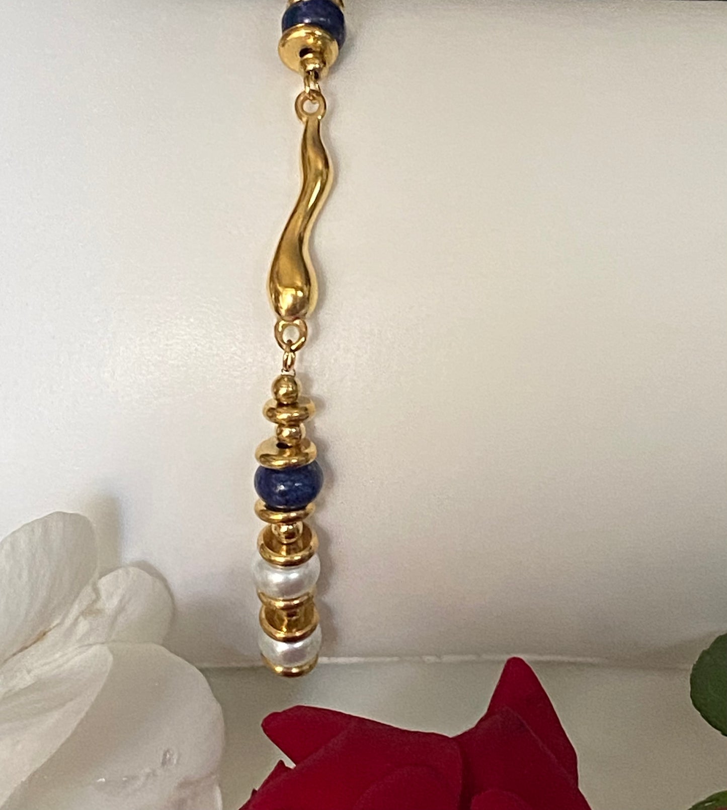 Golden Dreams with Lapis & Pearls