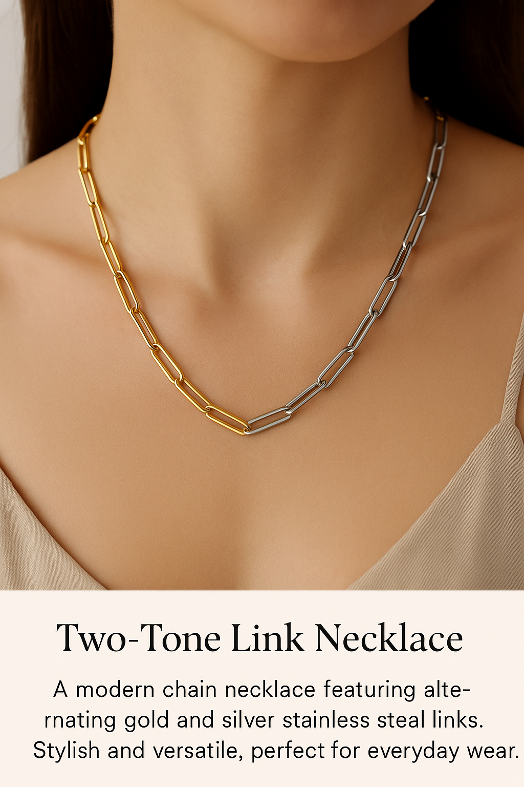Two-Tone Link Chain Necklace