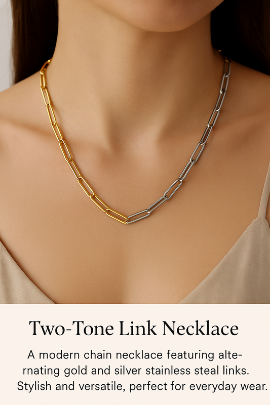 Two-Tone Link Chain Necklace