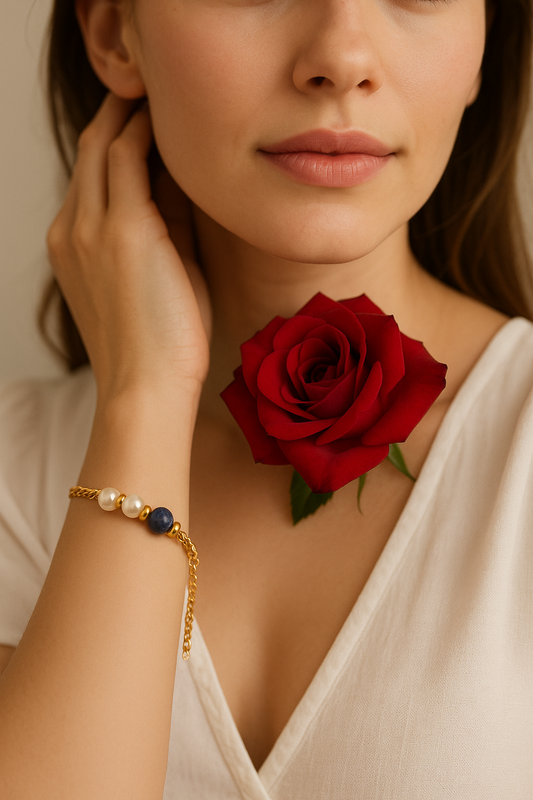 Golden Dreams with Lapis & Pearls